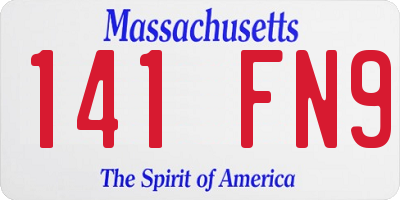 MA license plate 141FN9