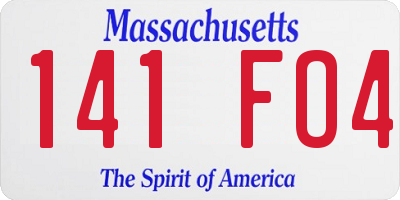 MA license plate 141FO4