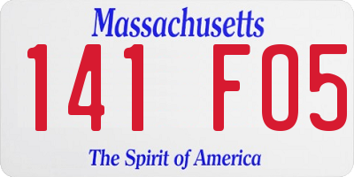 MA license plate 141FO5