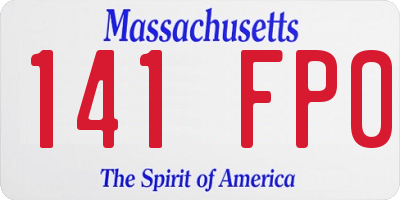 MA license plate 141FP0