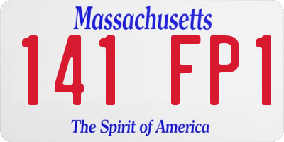 MA license plate 141FP1