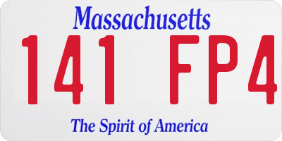 MA license plate 141FP4