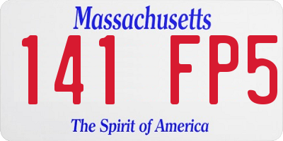 MA license plate 141FP5
