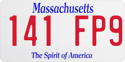 MA license plate 141FP9