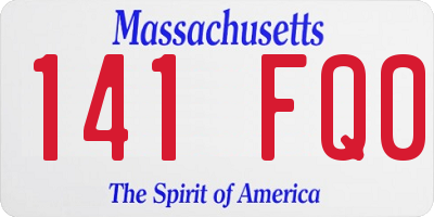 MA license plate 141FQ0