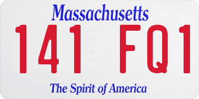 MA license plate 141FQ1