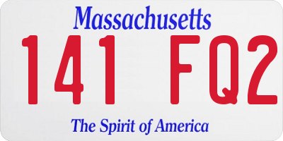 MA license plate 141FQ2