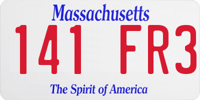 MA license plate 141FR3