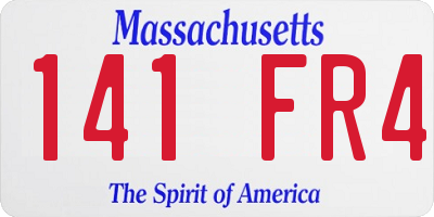 MA license plate 141FR4
