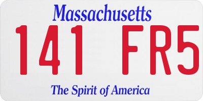 MA license plate 141FR5