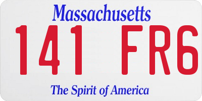 MA license plate 141FR6