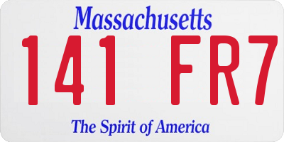 MA license plate 141FR7