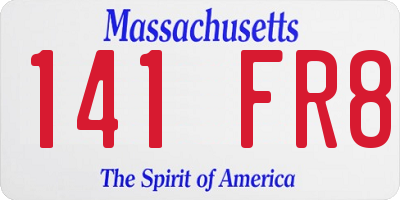 MA license plate 141FR8