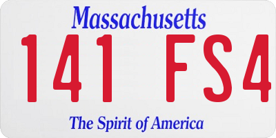 MA license plate 141FS4