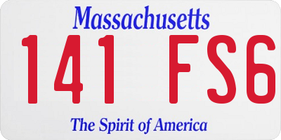 MA license plate 141FS6