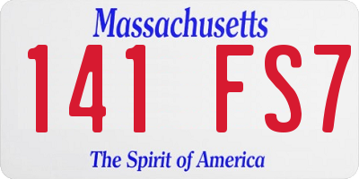 MA license plate 141FS7