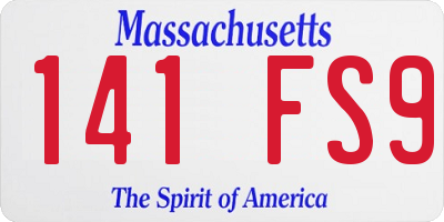 MA license plate 141FS9