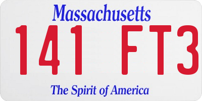 MA license plate 141FT3