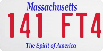 MA license plate 141FT4