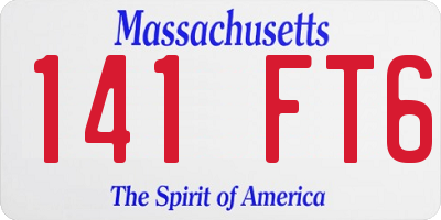 MA license plate 141FT6