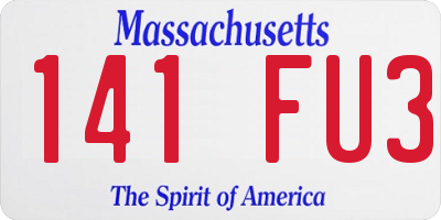 MA license plate 141FU3