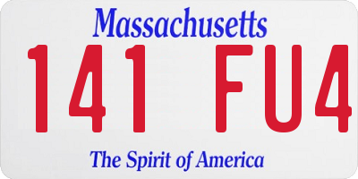 MA license plate 141FU4