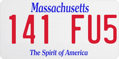 MA license plate 141FU5