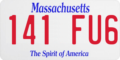 MA license plate 141FU6