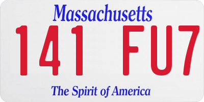 MA license plate 141FU7