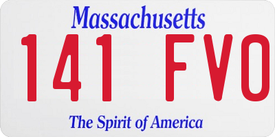 MA license plate 141FV0