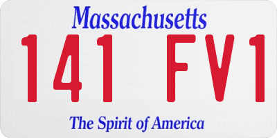 MA license plate 141FV1
