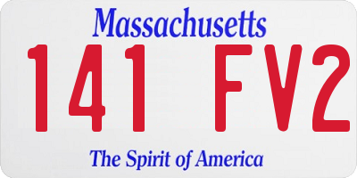 MA license plate 141FV2