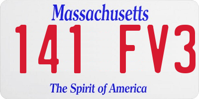 MA license plate 141FV3