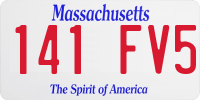 MA license plate 141FV5