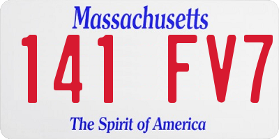 MA license plate 141FV7