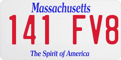 MA license plate 141FV8