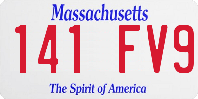 MA license plate 141FV9
