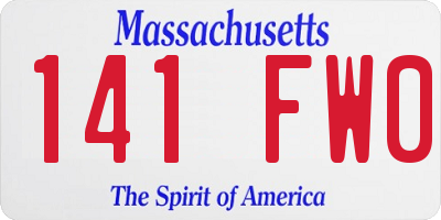 MA license plate 141FW0