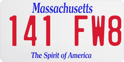 MA license plate 141FW8