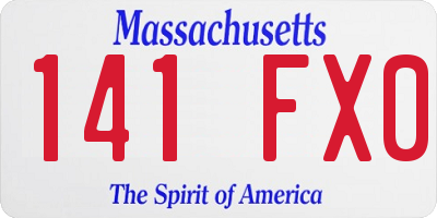 MA license plate 141FX0