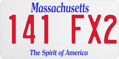 MA license plate 141FX2