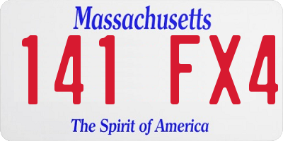 MA license plate 141FX4