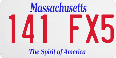 MA license plate 141FX5