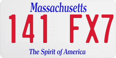 MA license plate 141FX7