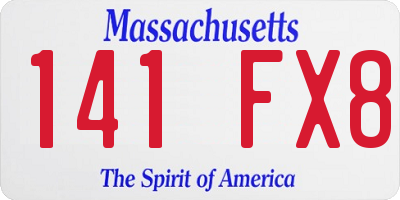 MA license plate 141FX8