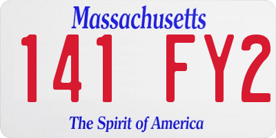 MA license plate 141FY2