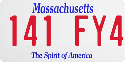 MA license plate 141FY4