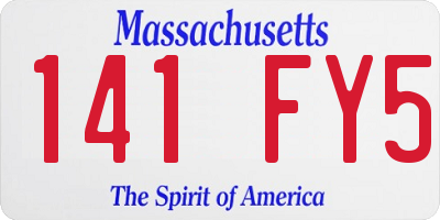 MA license plate 141FY5