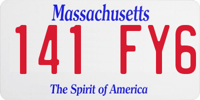 MA license plate 141FY6