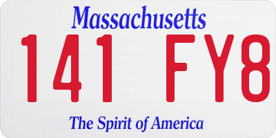 MA license plate 141FY8